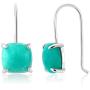 Gem Stone King 925 Sterling Silver Amazonite Earrings For Women (8.75 Cttw Cabochon Square Cut 10MM)