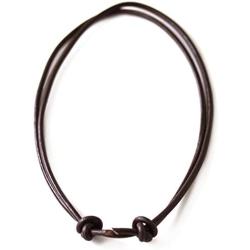 LynnAround Sturdy Beach Choker Surf Necklace Adjustable Genuine 2mm, 3mm Round Brown/Black Leather Cord 16-32''