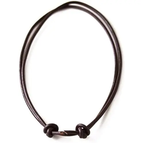 LynnAround Sturdy Beach Choker Surf Necklace Adjustable Genuine 2mm, 3mm Round Brown/Black Leather Cord 16-32''