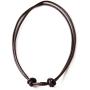 LynnAround Sturdy Beach Choker Surf Necklace Adjustable Genuine 2mm, 3mm Round Brown/Black Leather Cord 16-32''