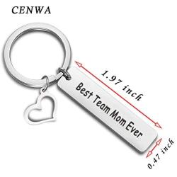 CENWA Team Mom Gift Coach Gift Team Mom Keychain Best Team Mom Ever Keychain Thank You Gift for Coach Leader Team Mom
