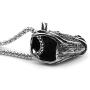 Xusamss Punk Rock Titanium steel Animal Rhino Head Pendant Necklace,24inches Link Chain