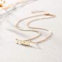 VACRONA Gold Personalized Necklace Nameplate Necklace 14K Gold Plated Choker Necklaces Dainty Clavicle Necklace Charm Jewelry Gift for Women