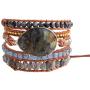 YGLINE Leather Handmade 7 Chakra Yaga Bead Wrap Bracelet Jewelry
