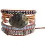 YGLINE Leather Handmade 7 Chakra Yaga Bead Wrap Bracelet Jewelry