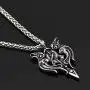 GuoShuang Men 316L Stainless Steel Viking Odins Raven Amulet in Thors Pendant Necklace