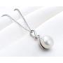 Pearl Necklace Freshwater Cultured White Pearl Pendant Necklace with Silver Chain Unique Style Pearl Jewelry Gifts for Women Girls Wife 9-10mm/12-13mm