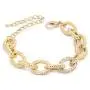 Cable Link Bracelets Two Tone Circles Chain Silver and Gold Wire Link Bangle Bracelets Chunky Flat Metal Twisted Cable Chain Bracelets Jewelry Adjustable Fashion Paperclip Link Bracelets