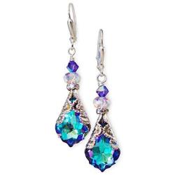 HisJewelsCreations Baroque Crystal Vintage Inspired Leverback Dangle Drop Earrings