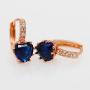 Uloveido Dainty Red & Blue Cubic Zirconia Love Heart Lever Back Solitaire Earrings Rose Gold Plated Fashion Ear Jewelry HE515