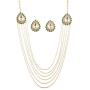 Touchstone Indian Bollywood Handcrafted Traditional Royal Mughal Kundan Polki Meenakari Enamel Colorful Wedding Designer Jewelry Long Necklace Set in Gold and Silver Tone for Women.