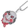 MoCa Jewelry Hip Hop Iced Out Bling Chain Clown 69 Saw Medallion White Gold Plated Big Pendant Saw Billy Inspired Necklace,