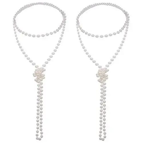 Mudder 2 Pack 1920s Artificial Long Pearl Necklace Flapper Beads Faux Pearl Vintage Jewelry for Women Girls, 71 Inch Mudder 2 Pack 1920s Artificial Long Pearl Necklace Flapper Beads Faux Pearl Vintage Jewelry for Women Girls, 71 Inch