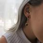 Round Circle Black Marble Earrings | 18k Gold Plated Hypoallergenic Brass