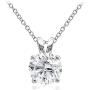 Hoops & Loops Sterling Silver Cubic Zirconia Round Solitaire Necklace