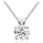 Hoops & Loops Sterling Silver Cubic Zirconia Round Solitaire Necklace Hoops & Loops Sterling Silver Cubic Zirconia Round Solitaire Necklace