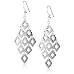 Amazon Collection Sterling Silver Large Diamond-Shape Drop Earrings