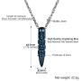 Skull Bullet Necklace/Skull Feather Necklace/Skull Necklace, Stainless Steel Gothic Punk Statement Jewelry for Men/Women, Come Gift Box