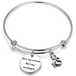 ENSIANTH Not My Circus Not My Monkeys Keychain Funny Retirement Jewelry for Coworker Boss Social Worker Gift