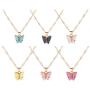 Butterfly Necklace Earrings Set Colorful Acrylic Charm Hoop Earring Fashion Jewelry Gifts for Women Girls