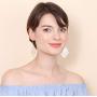 Boho Geometric Filigree Rhombus Shape Tiered Dangle Drop Statement Earrings