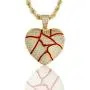 Hip Hop Bubble Broken Heart Pendant Necklace Iced Out Broken Heart 14K Gold Plated Full CZ Diamond Necklace with 24 inches Chain for Men Women Gold Hip Hop Bubble Broken Heart Pendant Necklace Iced Out Broken Heart 14K Gold Plated Full CZ Diamond Necklace with 24 inches Chain for Men Women Gold