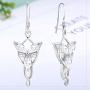 JO WISDOM Women Arwen Evenstar Earrings,925 Sterling Silver Leverback Dangle & Drop Earrings with 5A Cubic Zirconia,Elvish Jewelry for Women
