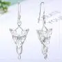 JO WISDOM Women Arwen Evenstar Earrings,925 Sterling Silver Leverback Dangle & Drop Earrings with 5A Cubic Zirconia,Elvish Jewelry for Women