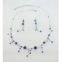 Faship Gorgeous Rhinestone Crystal Floral Necklace Earrings Set