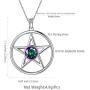 Aurora Tears Pentacle Necklaces Women 925 Sterling Silver Powerful Pentagram Wicca Traditional Seal of Solomon Pendant Crystal Mystic Rainbow Topaz Pagan Jewelry DP0277T