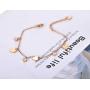 Lokaerlry Trendy Stainless Steel Love Heart CZ Crystal Charm Bracelets for Women Girls Bohemia Chain & Link Bracelet Jewelry