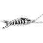 Controse Silver-Toned Stainless Steel Fish Bones Necklace with Pendant (17'' - 19'' Adjustable Chain)