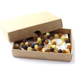 TipTopEco Raw Baltic Amber Adult Necklace - 21.5 Inches Long - Unpolished Multicolor Beads (Mix, 21.5)
