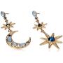 Betsey Johnson Womens Moon and Star Drop Earrings