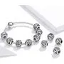 BAMOER 925 Sterling Silver Letter Retro Charms Openwork Alphabet Round Beads Fit Pandora Bracelet BAMOER 925 Sterling Silver Letter Retro Charms Openwork Alphabet Round Beads Fit Pandora Bracelet