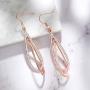 Viennois Teardrop Dangle Earrings for Women Crystal Drop Dangling Earring Rhinestone Double Oval Twist Girls Wedding Gifts (Rose Gold)