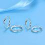 Small Sterling Silver Hoop Earrings for Women Men Girls, 4 Pairs Tiny Cubic Zirconia Huggie Earrings Set | Mini Hypoallergenic Cartilage CZ Tragus Helix Piercing Earrings 8mm 10mm 12mm