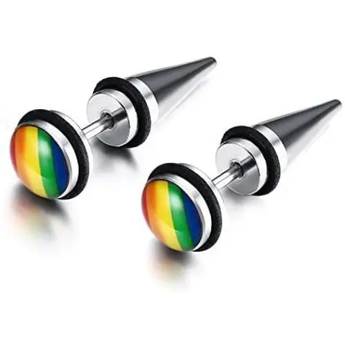 Nanafast Rainbow LGBT Pride Stud Earrings for Gay Lesbian of Stainless Steel & Enamel Nanafast Rainbow LGBT Pride Stud Earrings for Gay Lesbian of Stainless Steel & Enamel