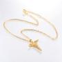 Ineffable Stainless Steel Retro Double Snakeskin Medical Rescue Logo Pendant Angel Wing Pendant Necklace