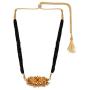 Efulgenz Mangalsutra Indian Gold Plated Multistrand Black Beaded Pearl Pendant Wedding Choker Necklace Jewelry