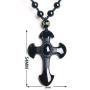 DUOVEKT Natural Obsidian Cross Amulet Pendant Necklace Hand Carved Pendant with Lucky Free Beads Chain for Women Men Jewelry