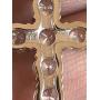 Harlembling Solid 925 Sterling Silver Iced Cross Pendant - 14k Gold Plated - Mens Or Ladies - Tennis Cross - Fits Up to 5mm Chains!