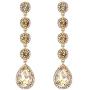 BriLove Womens Elegant Wedding Bridal Crystal Beaded Teardrop Chandelier Dangle Earrings