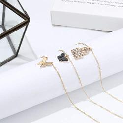 Acedre Butterfly Choker Necklace Lock Layered Necklaces Fashion Gold Necklaces Chains Neck Adjustable Jewelry Accessory for Women and Girls