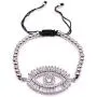 Evil Eye Silver Plated Crystal Bracelet Adjustable 6''- 8'' Protection Jewelry Evil Eye Silver Plated Crystal Bracelet Adjustable 6''- 8'' Protection Jewelry