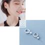 Tiny CZ Dangle Sterling Silver Small Hoop Earrings for Women Teen Girls 18K White Gold Plated with Charms Cartilage Sleeper Hoops Pave Cubic Zirconia Solitaire Crystal Drop Fashion Wedding Jewelry 6mm