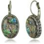 925 Sterling Silver Abalone Shell Earrings for Women Dangle Drop Earring (Rectangle/Teardrop/Oval/Round)…