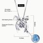 ARINZA Sterling Silver Necklaces for Women Dancing Diamond & Swarovski Cubic Zirconia Pendant Necklace Silver Chain 18, Jewelry for Women Girl