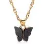 Kercisbeauty Butterfly Necklace for Women and Girls Acrylic Insect Necklace with Water Ripple Chain Gift Gold Jewelry