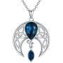 AOBOCO Moon Necklace Sterling Silver Celtic Knot Crescent Moon Goddess Pendant Irish Good Luck Necklace for Women Mom Wife, Embellished with Crystals from Austria